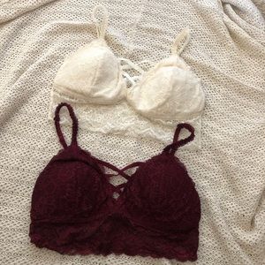 Maurices cross front bralettes